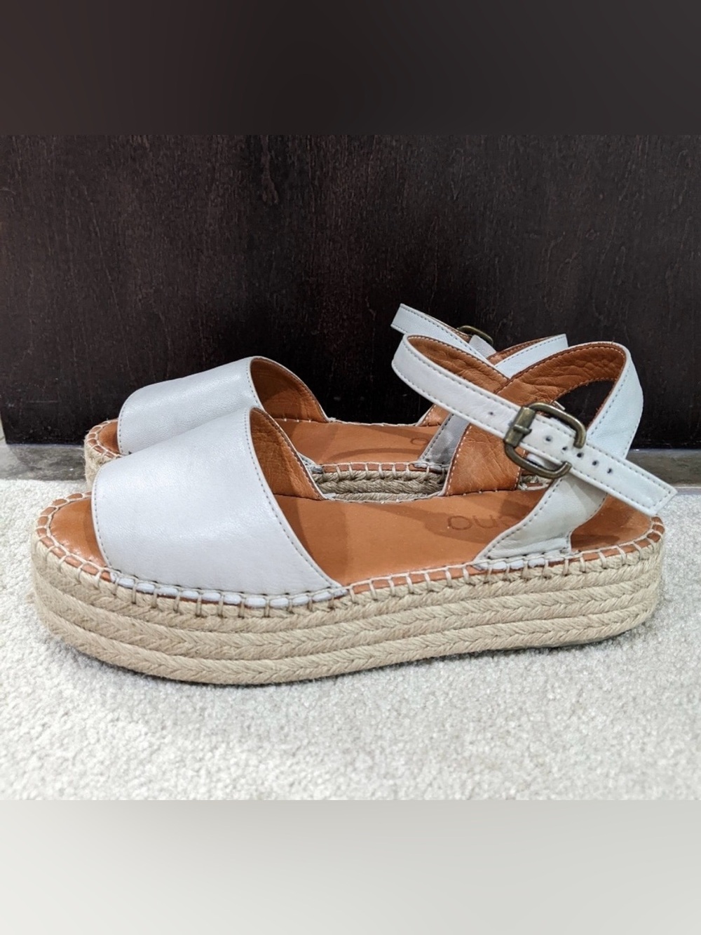 Leather Espadrille Sandals Size 6